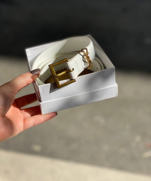 کمربند مارک ysl رنگ سفید