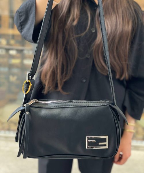 کیف دوشی زنانه FENDI مدل Simply Fendi Mini – رنگ مشکی