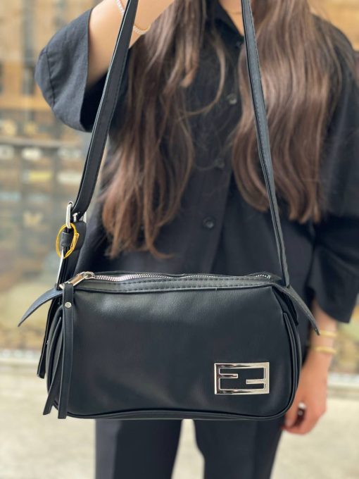 کیف دوشی زنانه FENDI مدل Simply Fendi Mini – رنگ مشکی